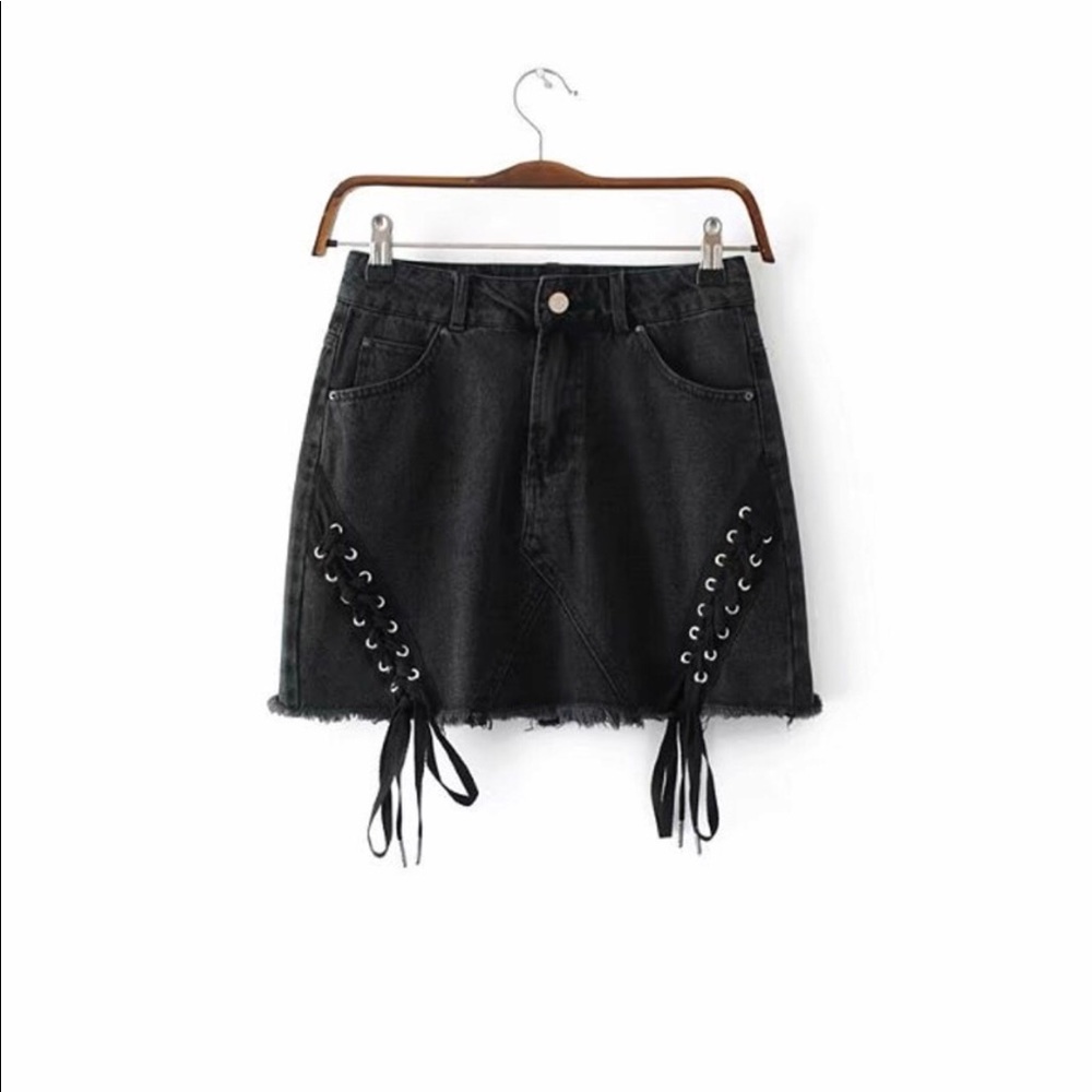 Black Denim skirt